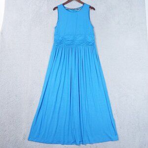 Soft Surroundings Blue Pleated Maxi Dress